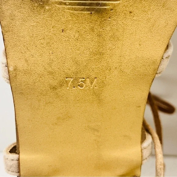 Steve Madden Swizzle Flat Sandals Natural Suede Leather Lace Up Gladiator Sz 7.5 - Picture 10 of 15